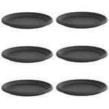 Round Flower Tray 6 pcs Black Ø 27 x 2.5 cm Plastic