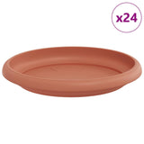 Round Flower Tray 24 pcs Brick Red Ø 14 x 2 cm Plastic