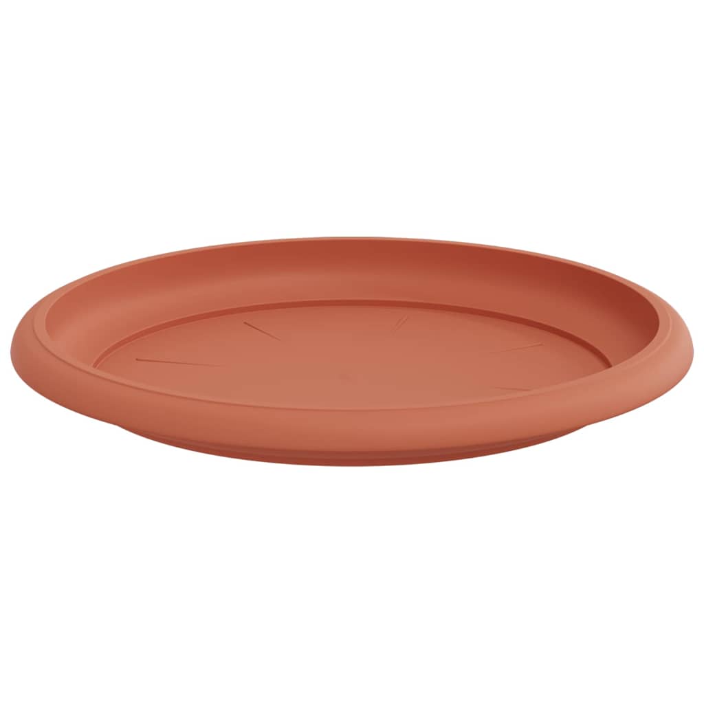 Round Flower Tray 24 pcs Brick Red Ø 17.5 x 2 cm Plastic