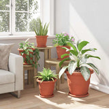 Round Flower Tray 24 pcs Brick Red Ø 19 x 2 cm Plastic