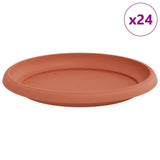 Round Flower Tray 24 pcs Brick Red Ø 21.5 x 2.5 cm Plastic