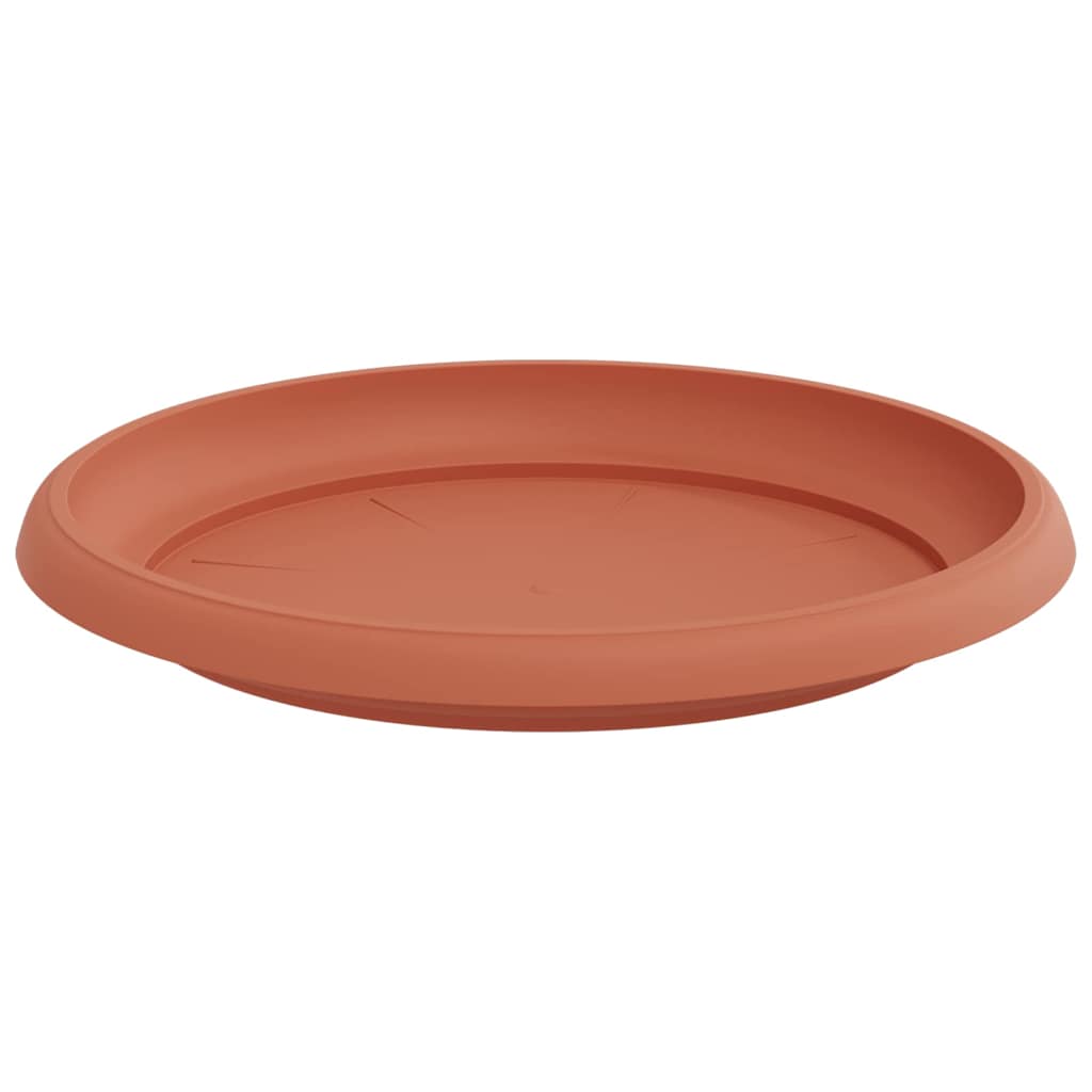 Round Flower Tray 24 pcs Brick Red Ø 21.5 x 2.5 cm Plastic