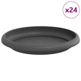 Round Flower Tray 24 pcs Black Ø 14 x 2 cm Plastic