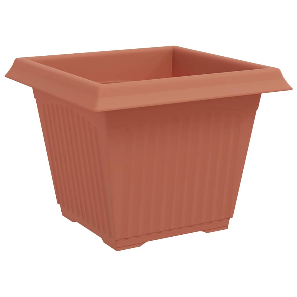 Square Flower Pot 6 pcs Brick Red 28.5 x 28.5 x 22 cm Plastic