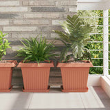 Square Flower Pot 6 pcs Brick Red 33 x 33 x 26 cm Plastic