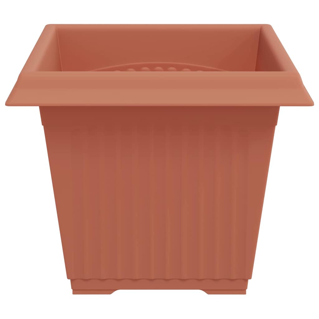 Square Flower Pot 6 pcs Brick Red 33 x 33 x 26 cm Plastic