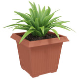 Square Flower Pot 6 pcs Brick Red 33 x 33 x 26 cm Plastic