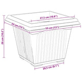 Square Flower Pot 6 pcs Brick Red 33 x 33 x 26 cm Plastic