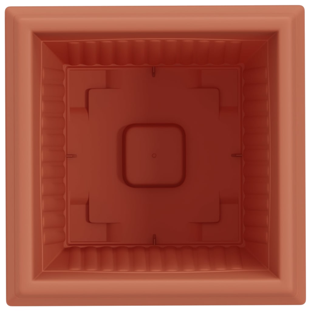 Square Flower Pot 6 pcs Brick Red 33 x 33 x 26 cm Plastic