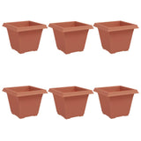Square Flower Pot 6 pcs Brick Red 38 x 38 x 30 cm Plastic