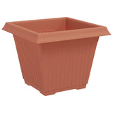 Square Flower Pot 6 pcs Brick Red 38 x 38 x 30 cm Plastic
