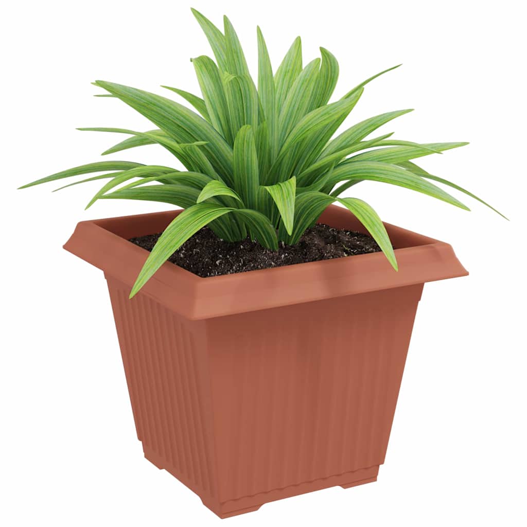 Square Flower Pot 6 pcs Brick Red 38 x 38 x 30 cm Plastic