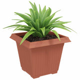 Square Flower Pot 6 pcs Brick Red 38 x 38 x 30 cm Plastic