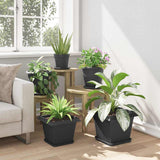 Square Flower Pot 6 pcs Black 28.5 x 28.5 x 22 cm Plastic