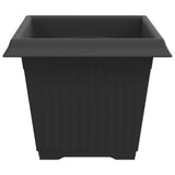 Square Flower Pot 6 pcs Black 28.5 x 28.5 x 22 cm Plastic