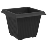 Square Flower Pot 6 pcs Black 33 x 33 x 26 cm Plastic