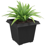 Square Flower Pot 6 pcs Black 33 x 33 x 26 cm Plastic