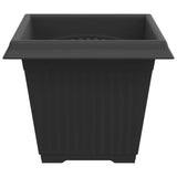 Square Flower Pot 6 pcs Black 38 x 38 x 30 cm Plastic