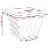 Square Flower Pot 6 pcs Black 43 x 43 x 33.5 cm Plastic