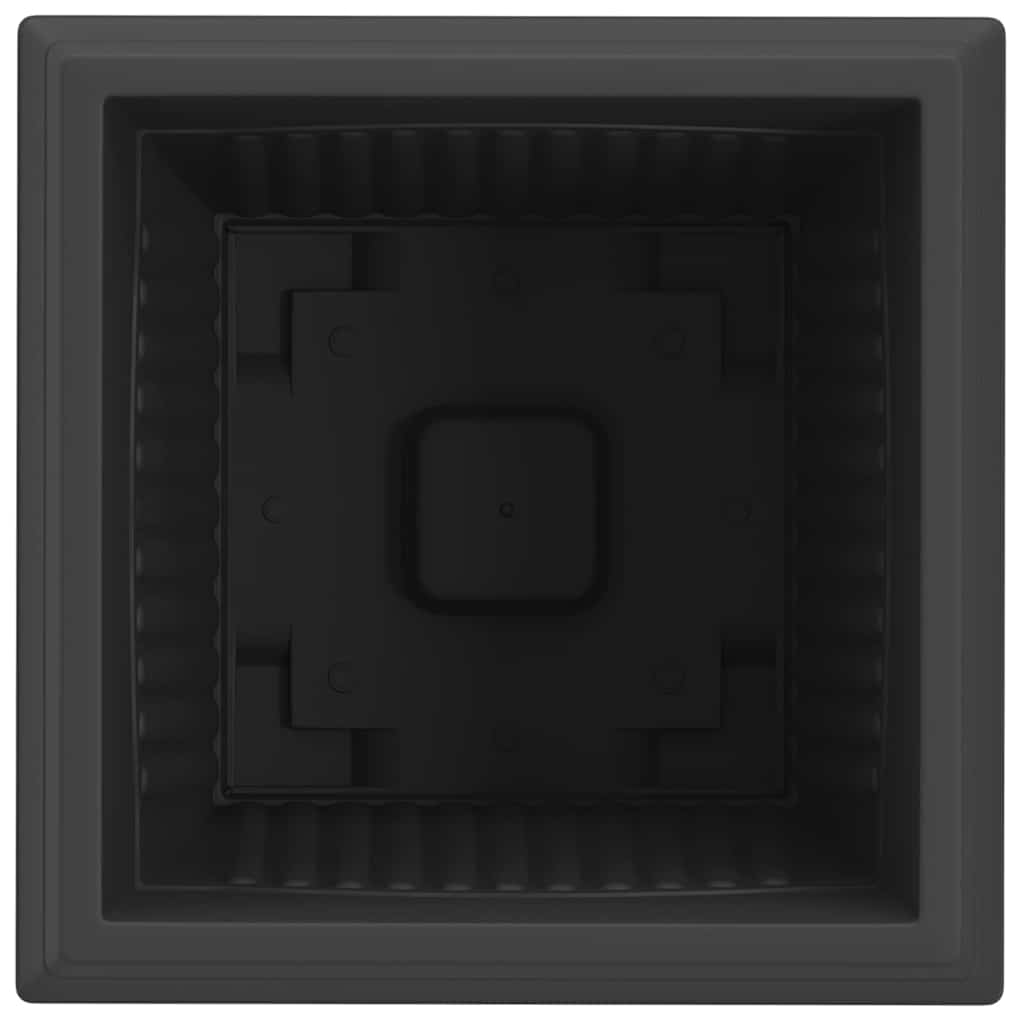 Square Flower Pot 6 pcs Black 43 x 43 x 33.5 cm Plastic