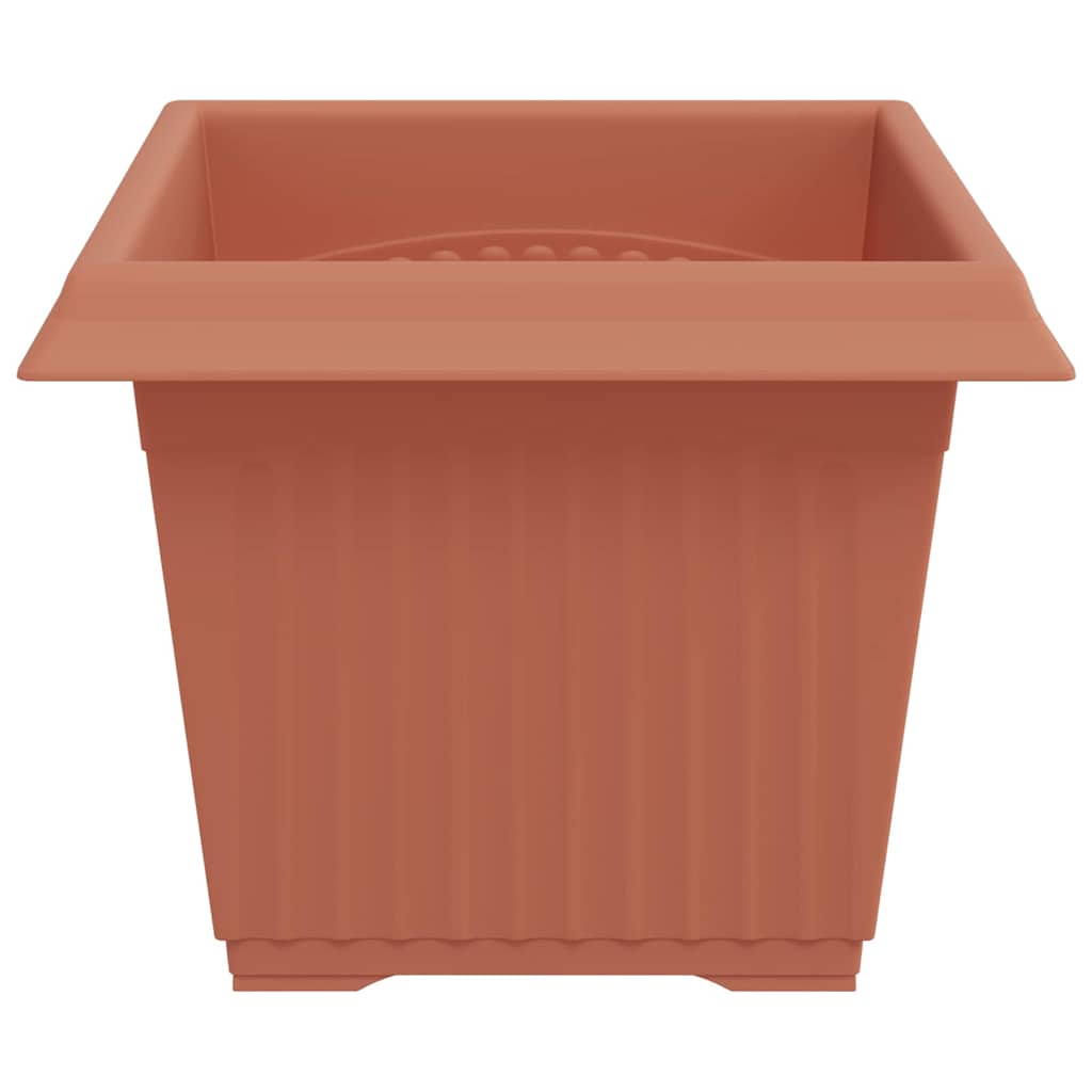 Square Flower Pot 24 pcs Brick Red 23 x 23 x 17.5 cm Plastic