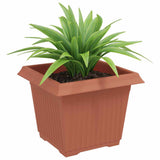 Square Flower Pot 24 pcs Brick Red 23 x 23 x 17.5 cm Plastic
