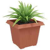 Square Flower Pot 24 pcs Brick Red 28.5 x 28.5 x 22 cm Plastic