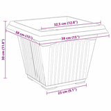 Square Flower Pot 24 pcs Brick Red 38 x 38 x 30 cm Plastic