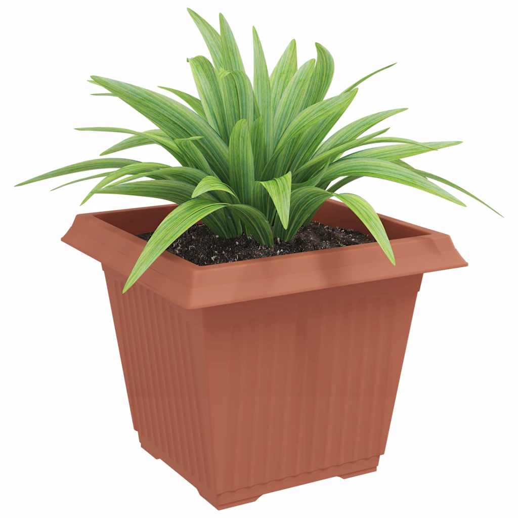 Square Flower Pot 24 pcs Brick Red 43 x 43 x 33.5 cm Plastic
