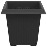 Square Flower Pot 24 pcs Black 16 x 16 x 14 cm Plastic