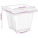 Square Flower Pot 24 pcs Black 16 x 16 x 14 cm Plastic