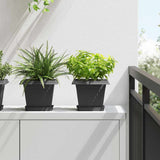 Square Flower Pot 24 pcs Black 20 x 20 x 16 cm Plastic