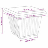 Square Flower Pot 24 pcs Black 20 x 20 x 16 cm Plastic