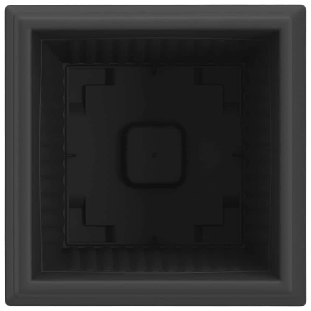 Square Flower Pot 24 pcs Black 20 x 20 x 16 cm Plastic