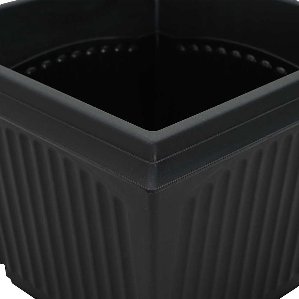 Square Flower Pot 24 pcs Black 23 x 23 x 17.5 cm Plastic