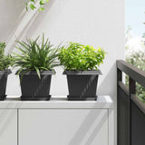 Square Flower Pot 24 pcs Black 23 x 23 x 17.5 cm Plastic