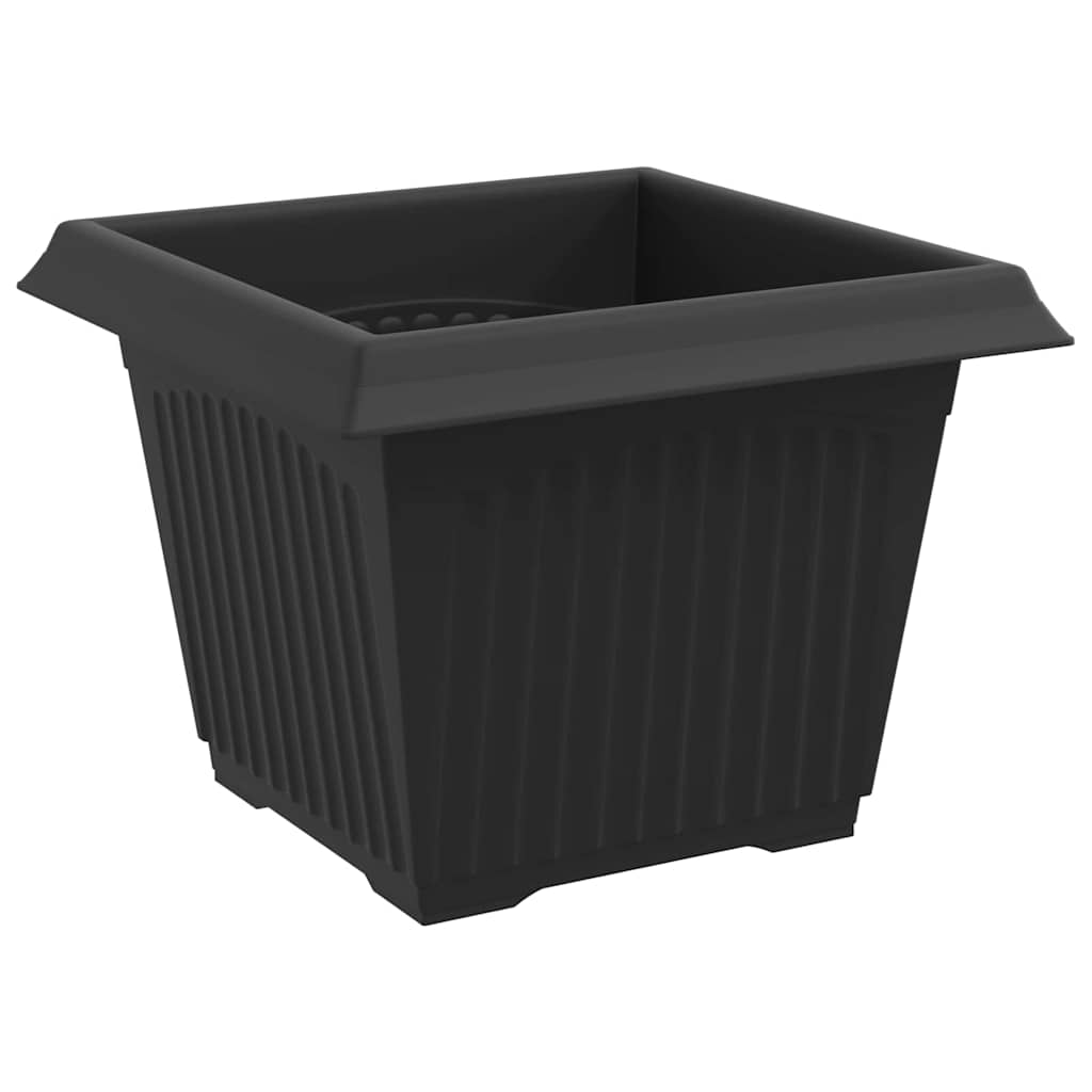 Square Flower Pot 24 pcs Black 23 x 23 x 17.5 cm Plastic