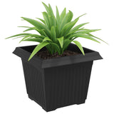 Square Flower Pot 24 pcs Black 23 x 23 x 17.5 cm Plastic