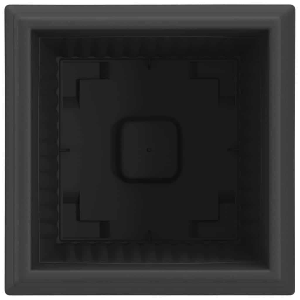 Square Flower Pot 24 pcs Black 23 x 23 x 17.5 cm Plastic