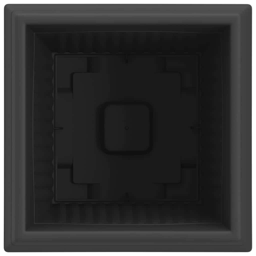 Square Flower Pot 24 pcs Black 33 x 33 x 26 cm Plastic