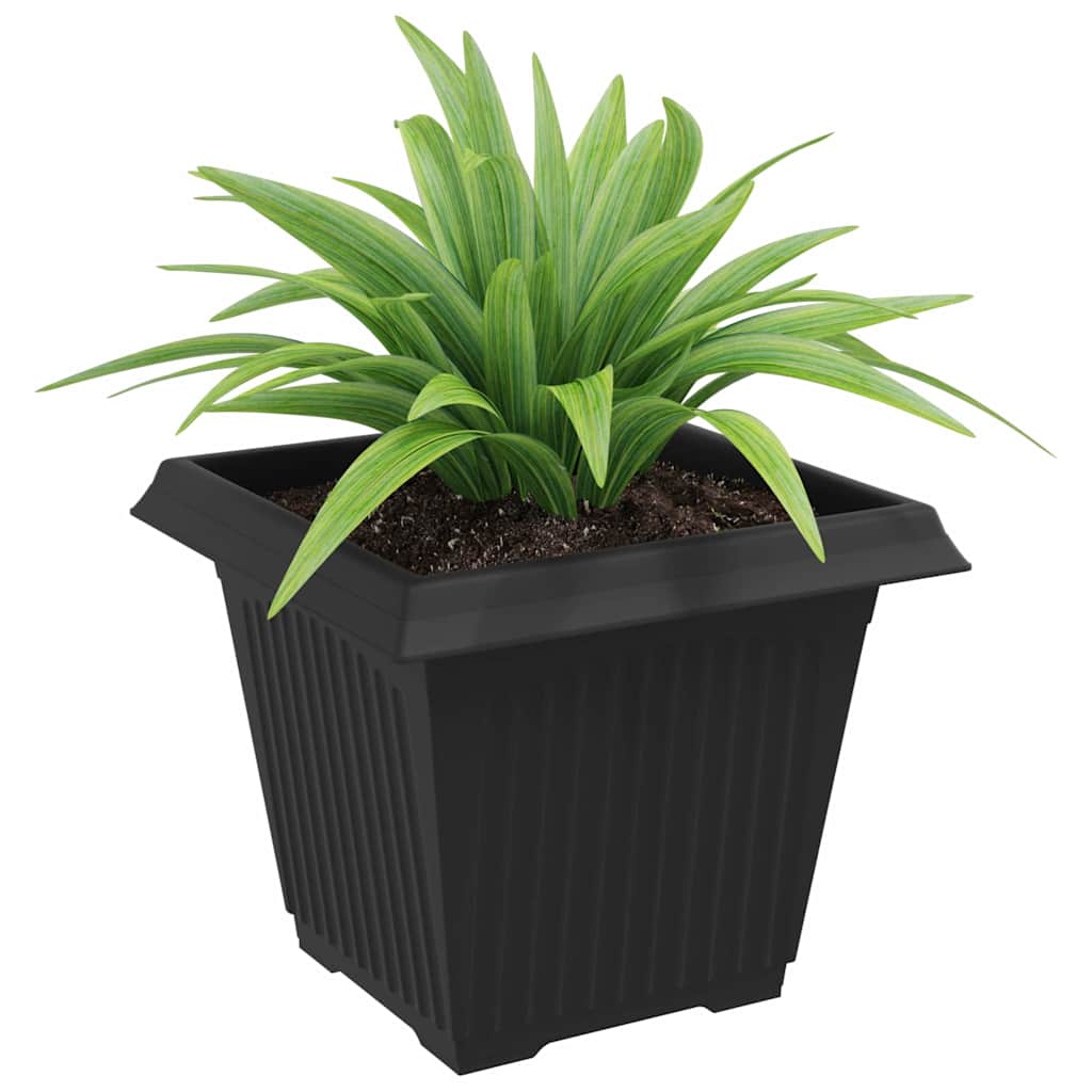 Square Flower Pot 24 pcs Black 38 x 38 x 30 cm Plastic
