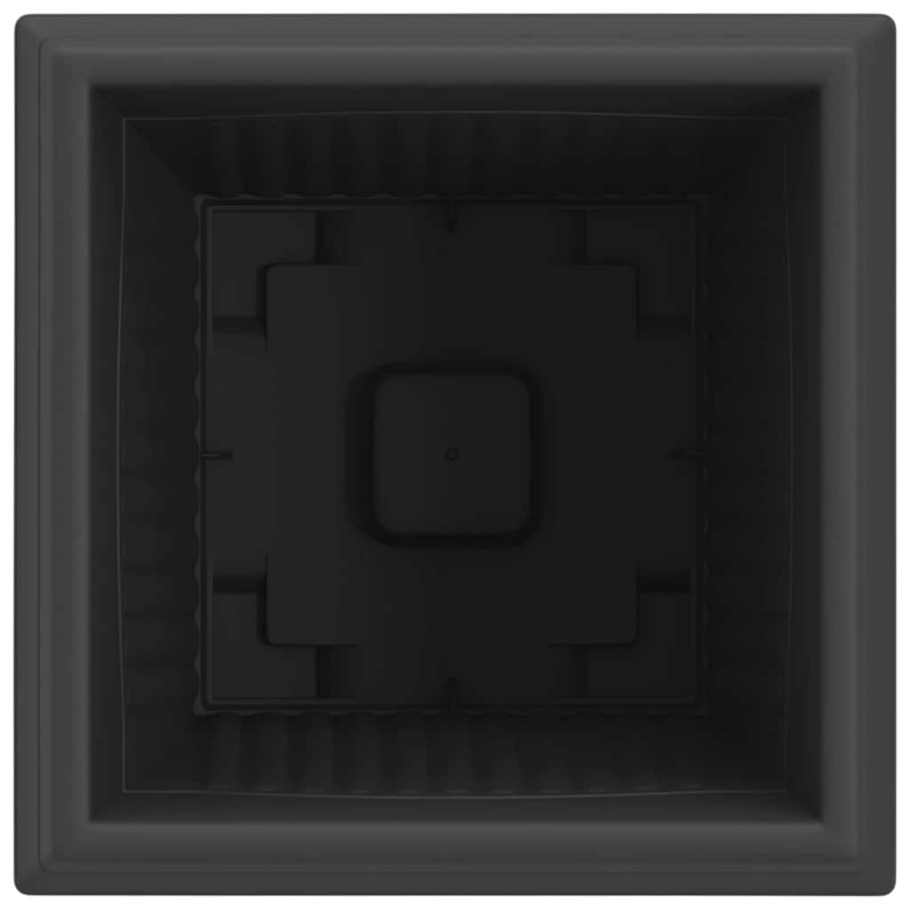 Square Flower Pot 24 pcs Black 38 x 38 x 30 cm Plastic