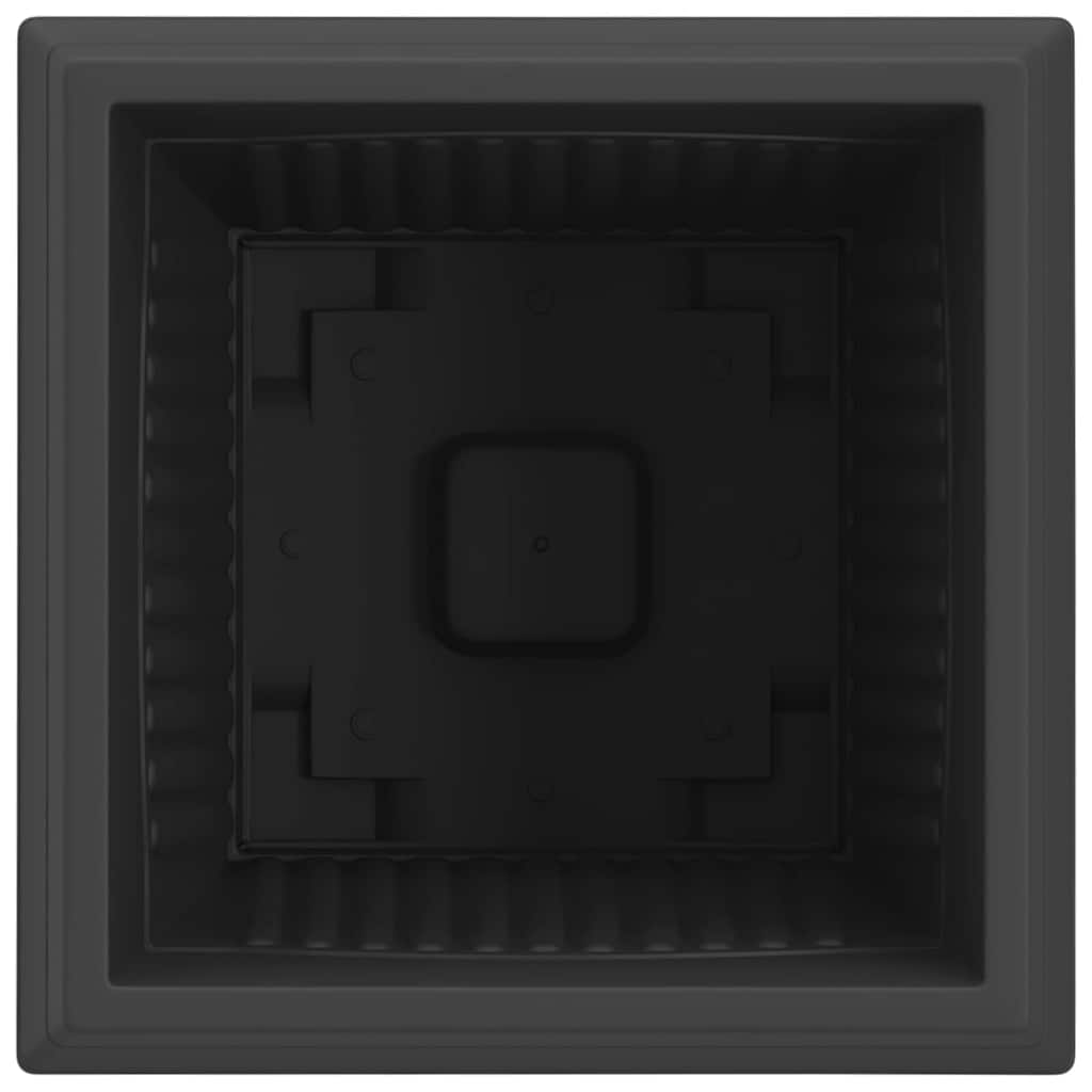 Square Flower Pot 24 pcs Black 43 x 43 x 33.5 cm Plastic