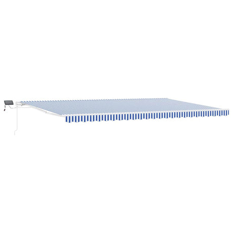 Retractable Awning Blue and white 6 x 3 m Fabric and metal