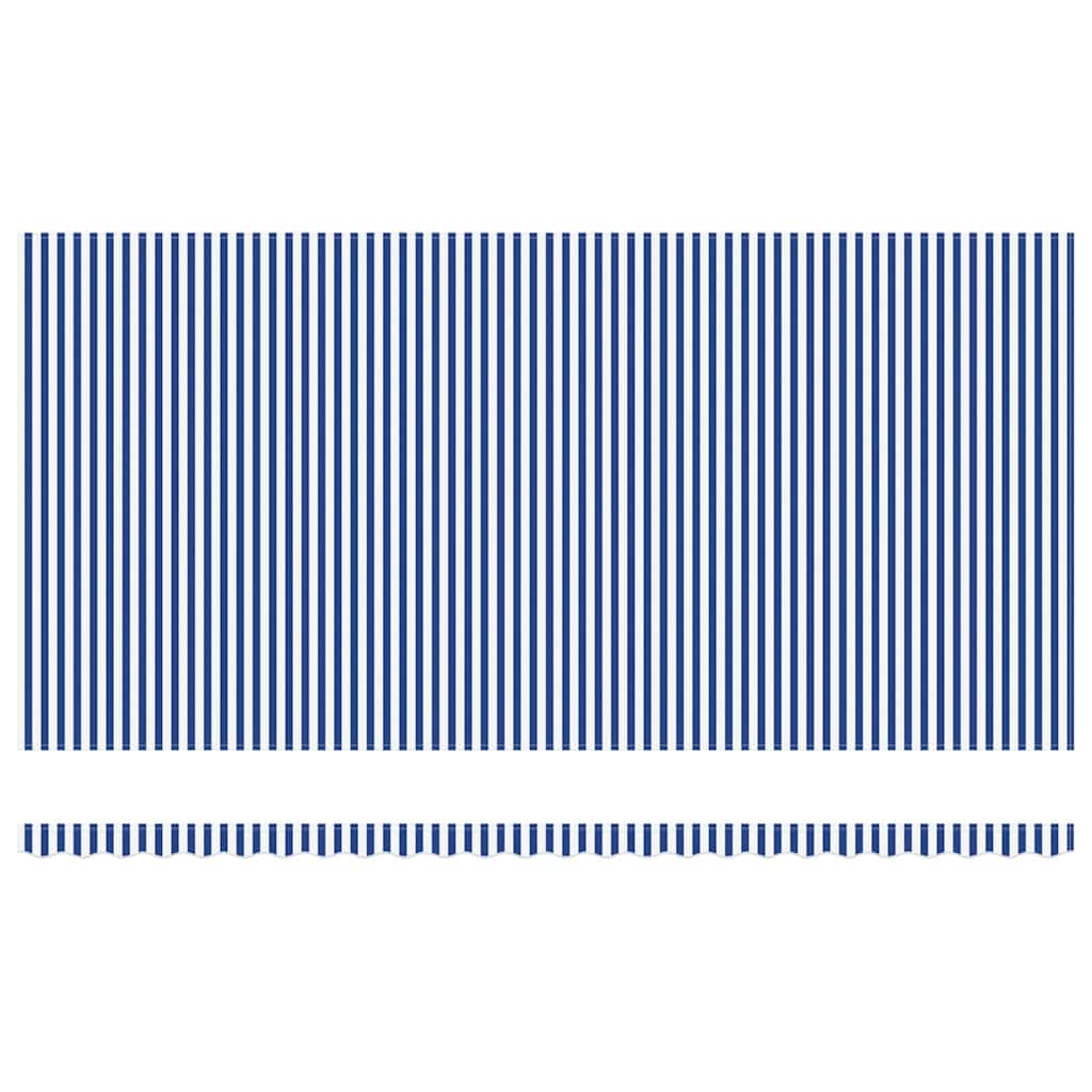 Retractable Awning Blue and white 6 x 3 m Fabric and metal
