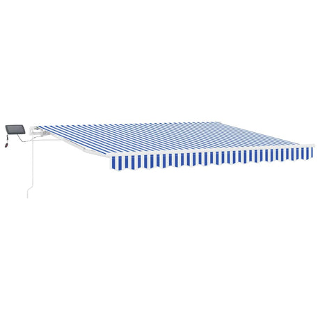 Retractable Awning Manual Blue and White 350 x 250 cm