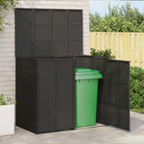 Box Garbage Bin Box 2 pcs Black 130 x 80 x 115 cm Polyethylene