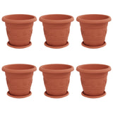 Plant Pots 6 pcs Brick Red Ø 26 x 21.5 cm Plastic