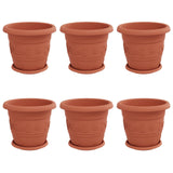 Plant Pots 6 pcs Brick Red Ø 30 x 25 cm Plastic