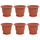 Plant Pots 6 pcs Brick Red Ø 34 x 28 cm Plastic